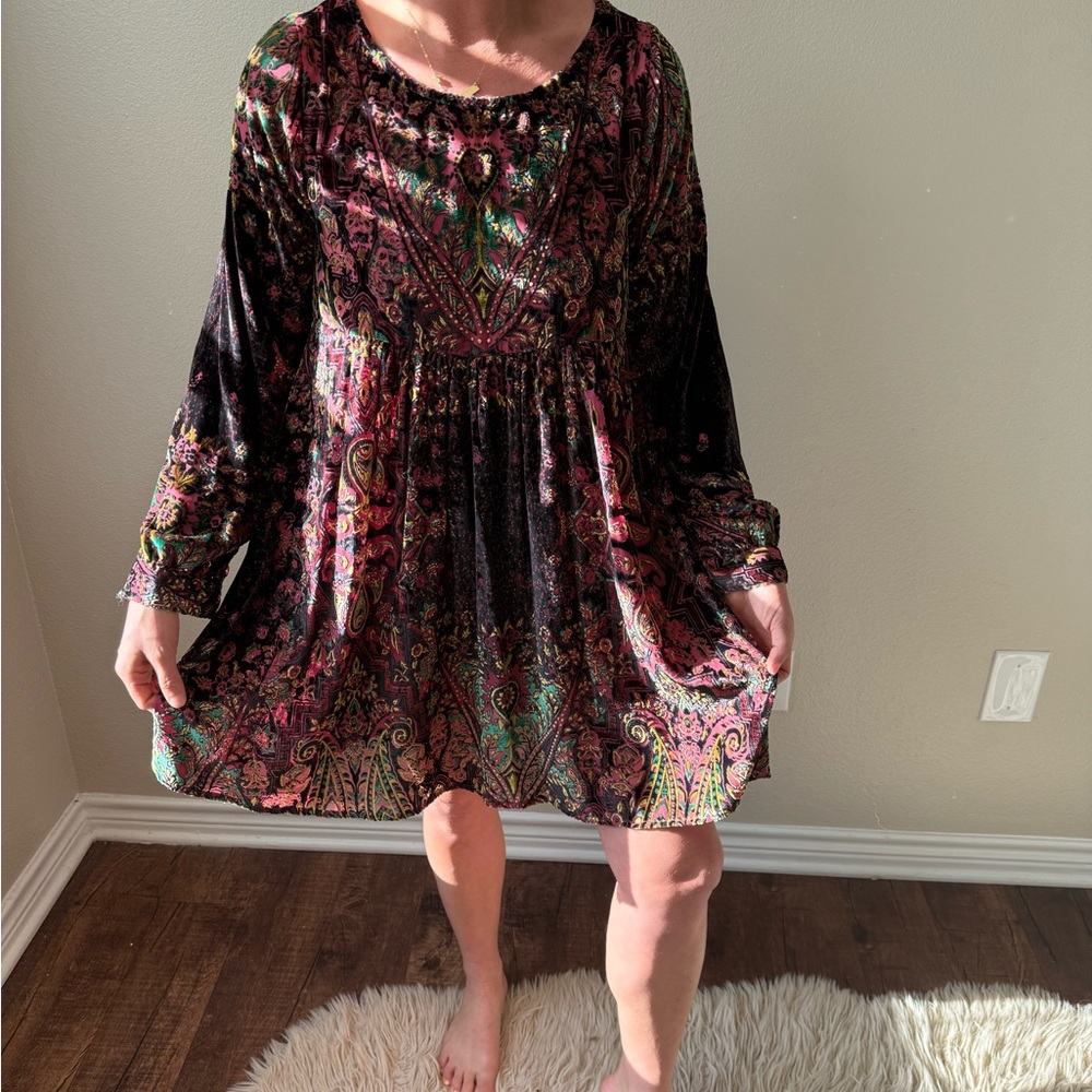 Free People Mirror Mirror Velvet Mini Dress